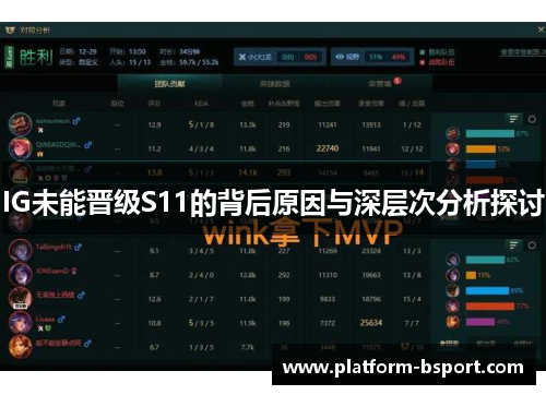 IG未能晋级S11的背后原因与深层次分析探讨