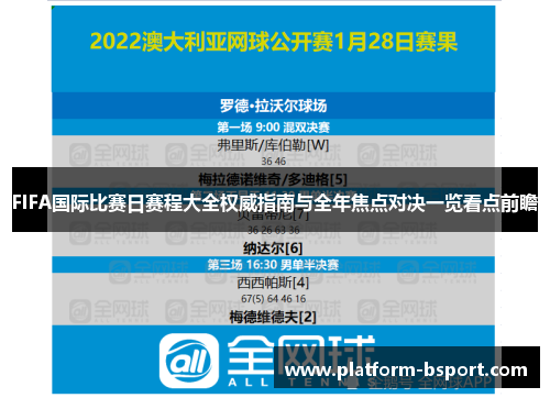 FIFA国际比赛日赛程大全权威指南与全年焦点对决一览看点前瞻 FIFA国际比赛日赛程大全权威指南与全年焦点对决一览看点前瞻